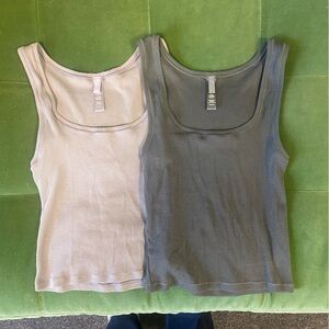 Skims cotton rib tank (TWO) - gray
